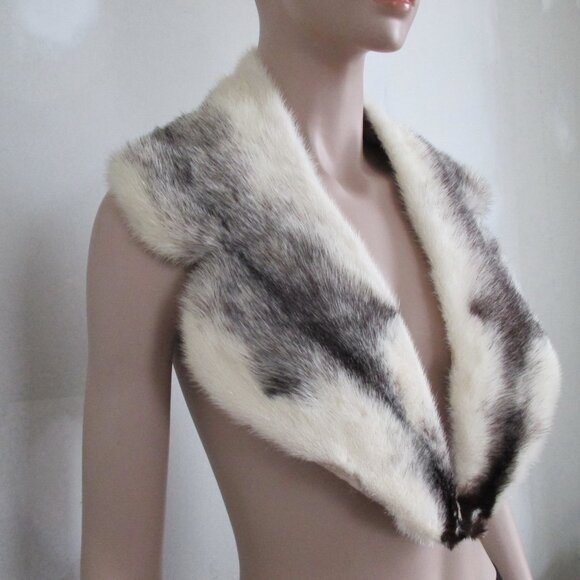 Cross Mink Fur Collar No Lining Repurpose or Wear - Picture 4 of 10